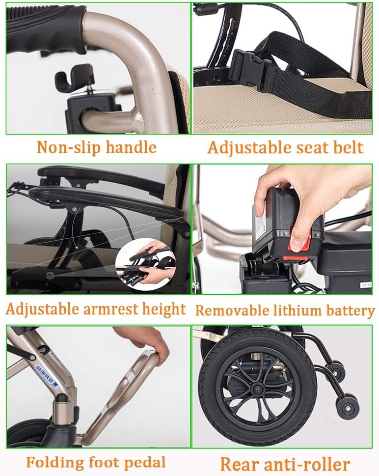 Chair 14KG Lightweight Lntelligent Folding Carry Adult Electric Wheelchairs,power For Disabled With Joystick,dual Function Heavy Duty Power Wheelchair,electric Power Or Manual Wheelchair