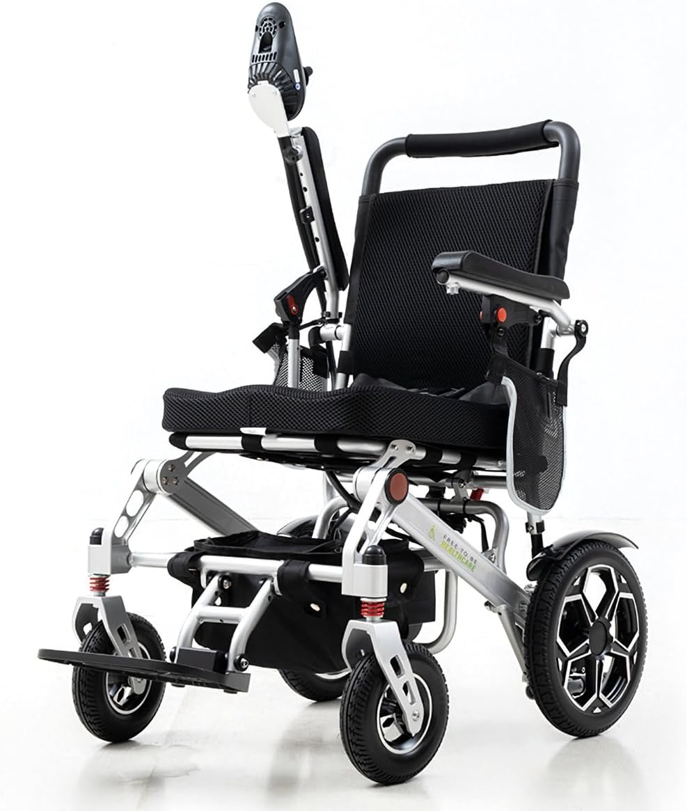 Ultra Lightweight Folding Electric Wheelchair, 20kg Aluminium Powerchair, Travel-Friendly